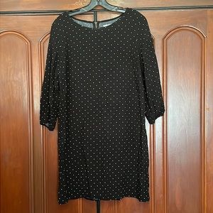 Old Navy Black White Polka Dot Long Sleeve Size Large